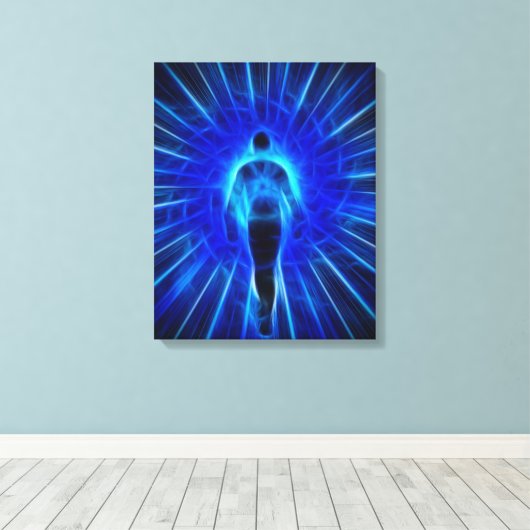 Het cijfer komt uit het licht canvas afdruk (Insitu (Houten vloer))