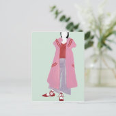 Het cijfer van de permanente Mode - Overmaatse jas Briefkaart (Staand voorkant)