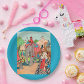 Het circus komt naar de stad papieren bordje (Feest)