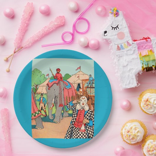 Het circus komt naar de stad papieren bordje (Feest)