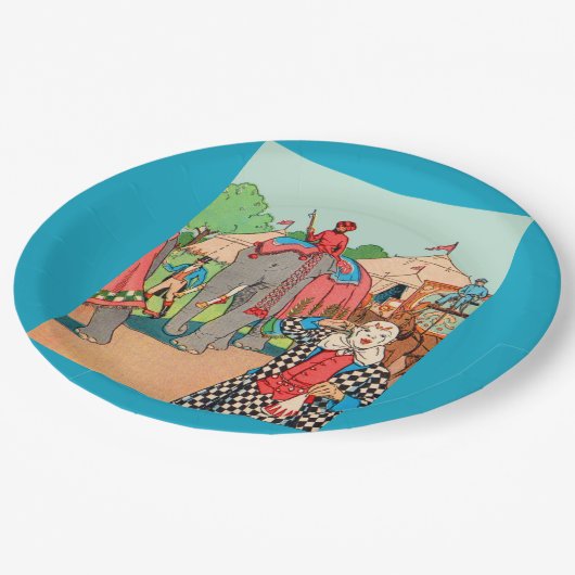 Het circus komt naar de stad papieren bordje (Gekanteld)