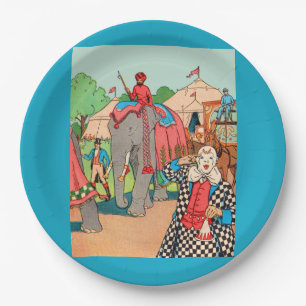 Het circus komt naar de stad papieren bordje