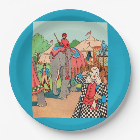 Het circus komt naar de stad papieren bordje (Voorkant)