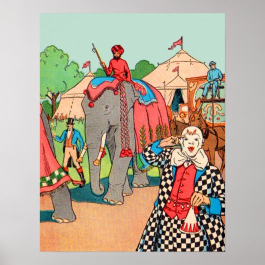 Het circus komt naar de stad poster (Voorkant)