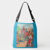 Het circus komt naar de stadskrant crossbody tas (Voorkant)