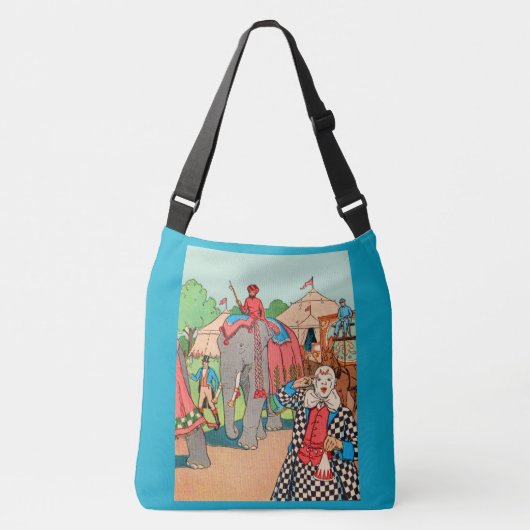 Het circus komt naar de stadskrant crossbody tas (Voorkant)