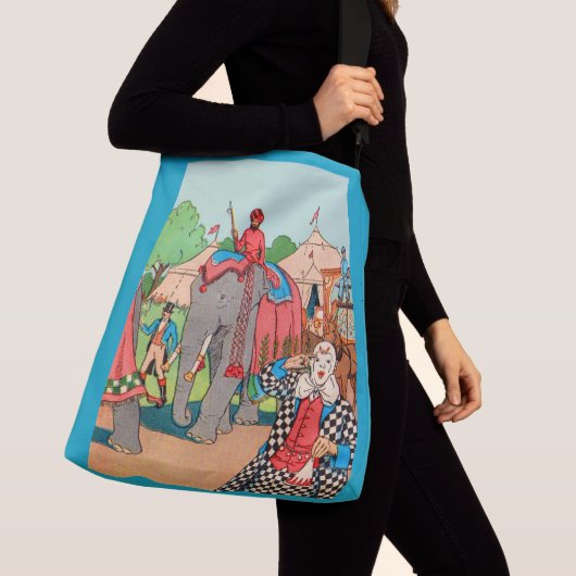 Het circus komt naar de stadskrant crossbody tas (Dichtbij)