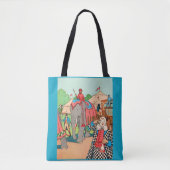 Het circus komt naar de stadskrant tote bag (Voorkant)
