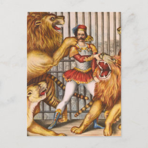 Het  Circus-Poster van de Lion Tamer Briefkaart