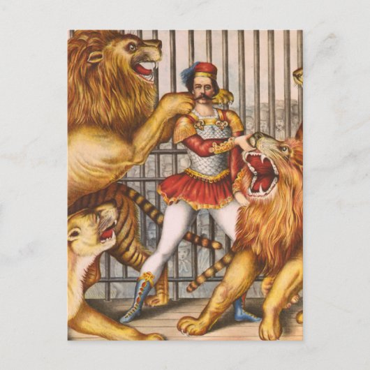 Het  Circus-Poster van de Lion Tamer Briefkaart (Voorkant)