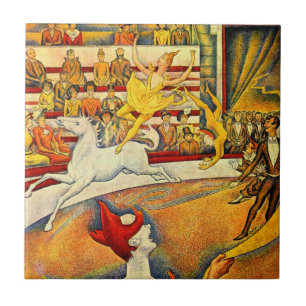 Het Circus van Georges Seurat, Vintage Fine Art Tegeltje