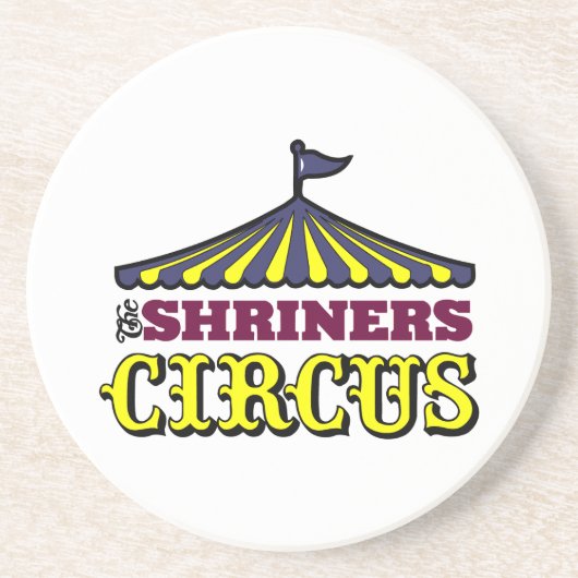 Het Circus van Shriners Zandsteen Onderzetter (Voorkant)