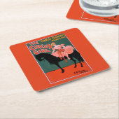 Het circusmeisje - Vrouw op paardentheatrisch Kartonnen Onderzetters (Schuin)