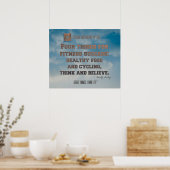 Het cirkelen Poster met Blauwe Hemel en Citaat 010 (Keuken)