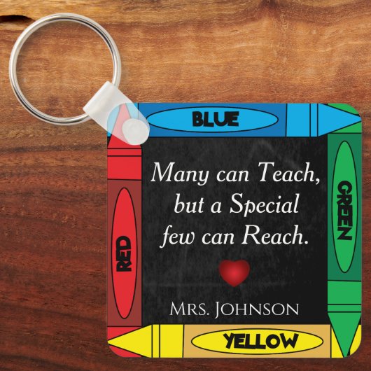 Het Citaat #2 van de leraar - personaliseer Sleutelhanger (Voorkant)