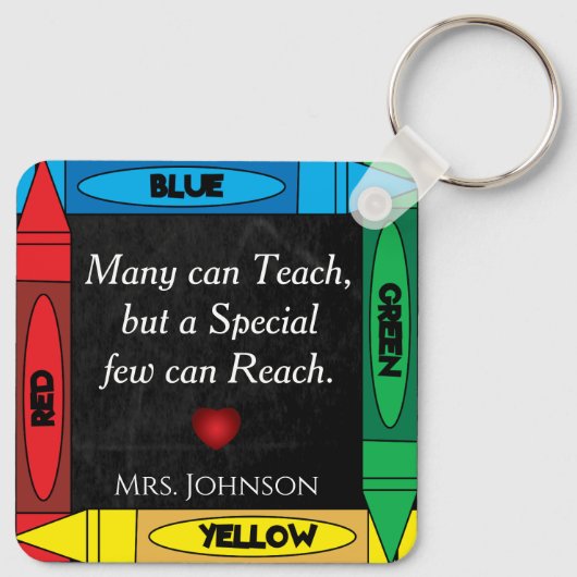 Het Citaat #2 van de leraar - personaliseer Sleutelhanger (Achterkant)