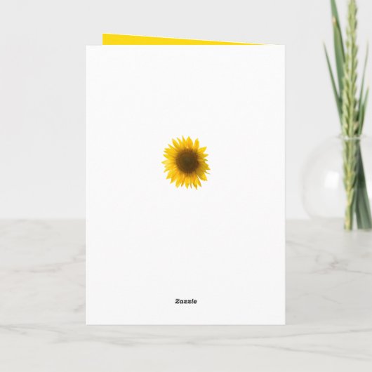 Het citaat "bloemen van de zonnebloem is geluk " kaart (Achterkant)