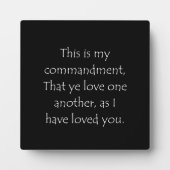 Het Citaat John 15 12 van de Manuscript Fotoplaat (Voorkant)