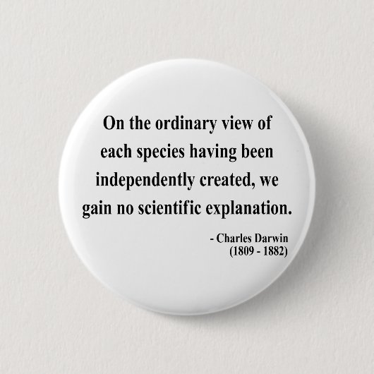 Het Citaat van Charles Darwin 3a Ronde Button 5,7 Cm (Voorkant)