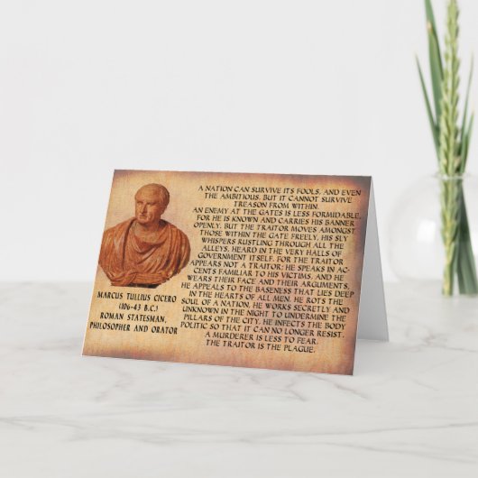 HET CITAAT VAN CICERO'N - DE NATIE KAN VERRAAD KAART (Voorkant)