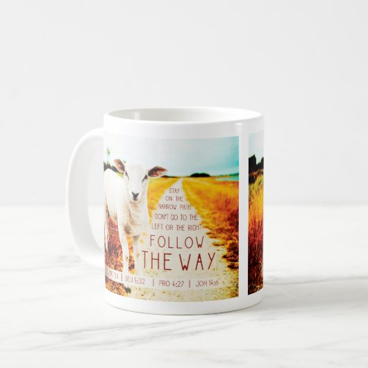 Het citaat van de Bijbel volgt de Manier Koffiemok (Voorkant links)