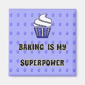 Het citaat van de blauwe cupcakes van de supermach magneet (Voorkant)