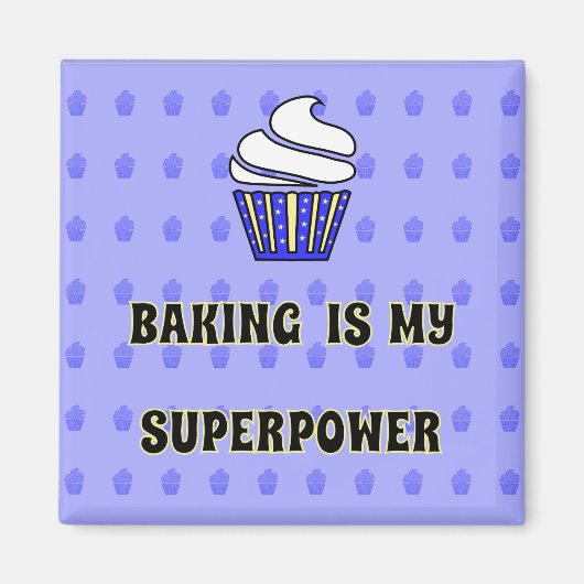 Het citaat van de blauwe cupcakes van de supermach magneet (Voorkant)