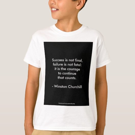 Het Citaat van de Churchill van Winston; Succes 2. T-shirt (Voorkant)