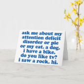 Het Citaat van de Humor ADHD Kaart (Gele Bloem)