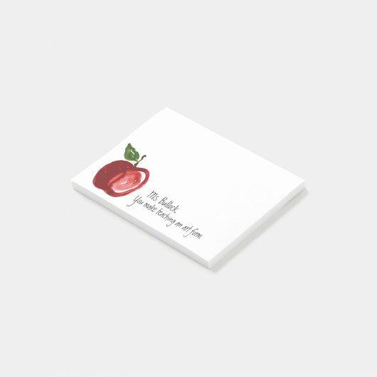 Het Citaat van de leraar met Apple Personalized 4 Post-it® Notes (Schuin)