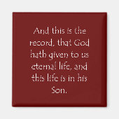 Het Citaat van de manuscripten 1 John 5 11 Magneet (Voorkant)