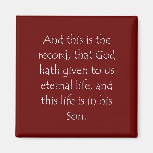 Het Citaat van de manuscripten 1 John 5 11 Magneet (Voorkant)