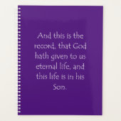 Het Citaat van de manuscripten 1 John 5 11 Planner (Voorkant)