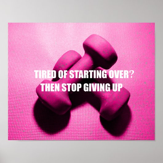 Het Citaat van de Motivatie van de werkout geeft n Poster (Voorkant)