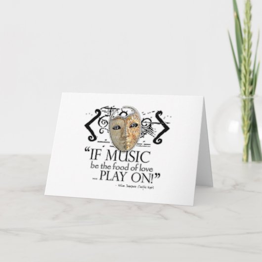 Het Citaat van de Muziek van de twaalfde Nacht Kaart (Voorkant)