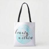 Het Citaat van de Schoonheid van de waterverf Tote Bag (Voorkant)