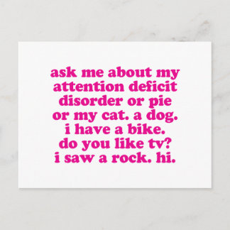 Het Citaat van de Verstoorde van de aandacht ADHD Briefkaart