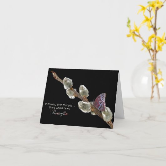 Het Citaat van de vlinder Kaart (Gele Bloem)