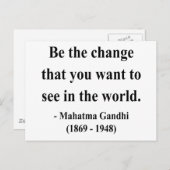 Het Citaat van Gandhi 1a Briefkaart (Voorkant / Achterkant)