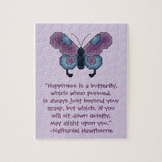 Het Citaat van het Geluk van de Vlinder van Legpuzzel (Verticaal)