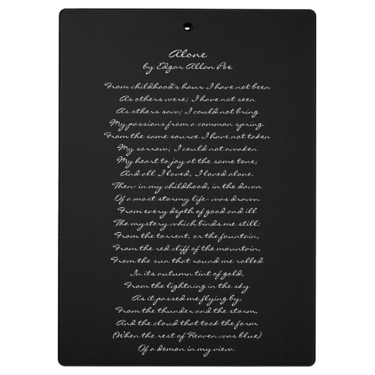 Het Citaat van het Klembord van Edgar Allan Poe & (Achterkant)