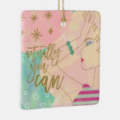 Het citaat van het Vrouw van de lijn trekt eigenli Keramisch Ornament (Rechts)