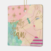 Het citaat van het Vrouw van de lijn trekt eigenli Keramisch Ornament (Links)