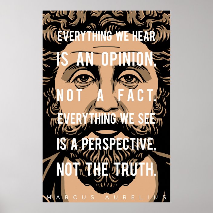Het citaat van Marcus Aurelius Alles horen wij Poster