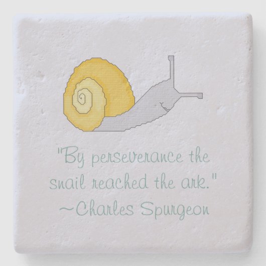 Het Citaat van Perseverence van de Slak van Stenen Onderzetter (Voorkant)