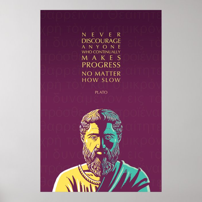 Het citaat van Plato Vooruitgang Poster Zazzle.nl