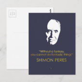 Het citaat van Shimon Peres. Zonder een fantasie, Briefkaart (Voorkant / Achterkant)