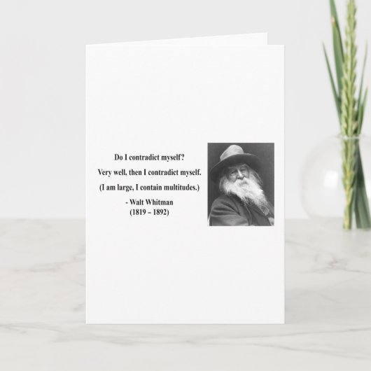 Het Citaat van Whitman 6b Kaart (Voorkant)