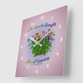 Het Citaat Zinnia Flowers Inspirational van de aar Vierkante Klok (Hoek)