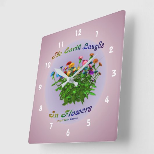 Het Citaat Zinnia Flowers Inspirational van de aar Vierkante Klok (Hoek)